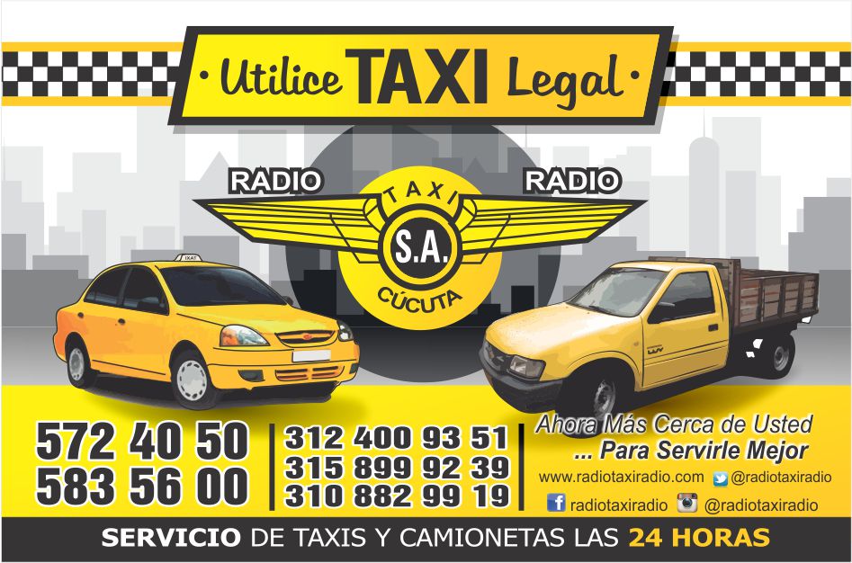 ¡Utilice taxi legal! – Pide tu taxi o servicio de carga liviana 24/7