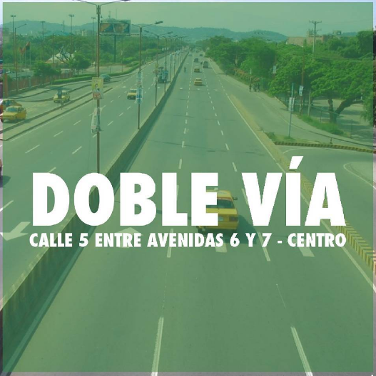 Doble vía en calle 5ta entre avenida 6 y 7 centro