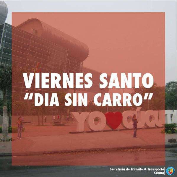 El viernes santo sera día sin carro en Cúcuta