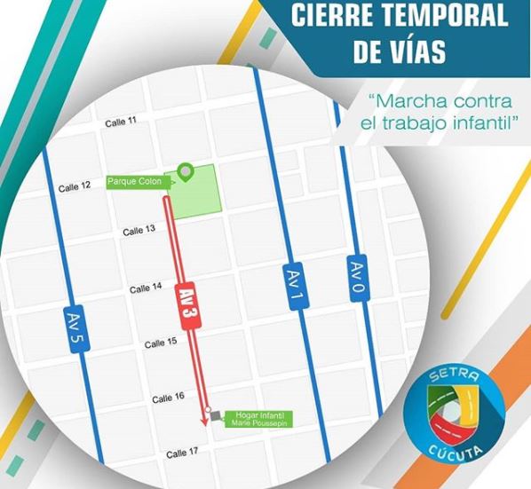 Cierre temporal de vías – Marcha contra el trabajo infantil