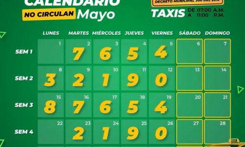 Cúcuta: así rota el pico y placa para taxis en mayo