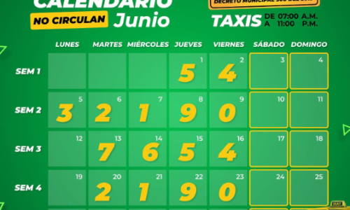 Cúcuta: así rota el pico y placa para taxis en junio