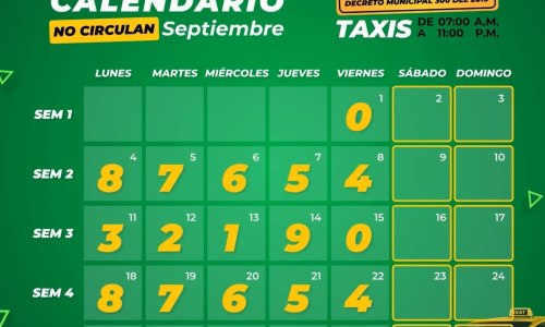 Así rota el pico y placa para taxis en Cúcuta durante septiembre
