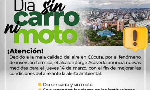Jueves 14 de marzo, día sin carro y moto en Cúcuta