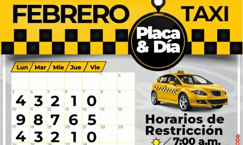 Pico y Placa para Taxis en Cúcuta – Febrero 2025