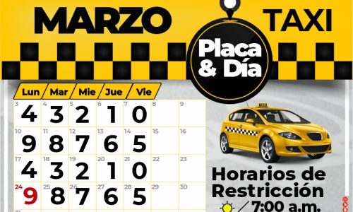 Restricción de Placa y Día para Taxis en Cúcuta – Marzo 2025