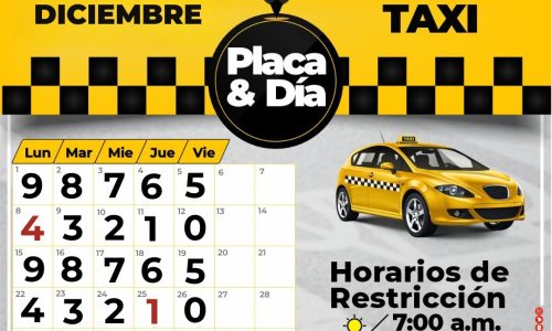 Así aplica la medida Placa & Día para taxis en Cúcuta durante diciembre