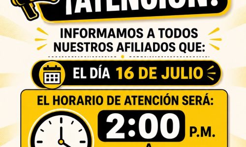 Horario de atención 16 de julio de 2026