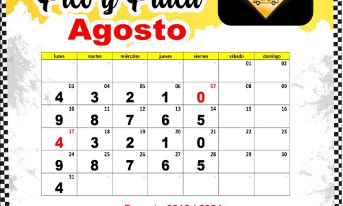 Pico y placa Taxis Agosto, 2026